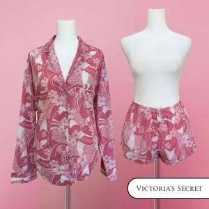 Victoria's Secret VS Aloha PJ Set in Pink/Purple - Size Medium